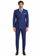 Mens Royal Blue Pinstripe Double-Breasted Suit 6-Button Classic Vintage Gangster Style in Indigo Cobalt Blue Pinstripe Color