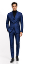 Men’s Sapphire Blue Paisley 3-Piece Suit – Slim Fit Designer Set for Weddings and Formal Events