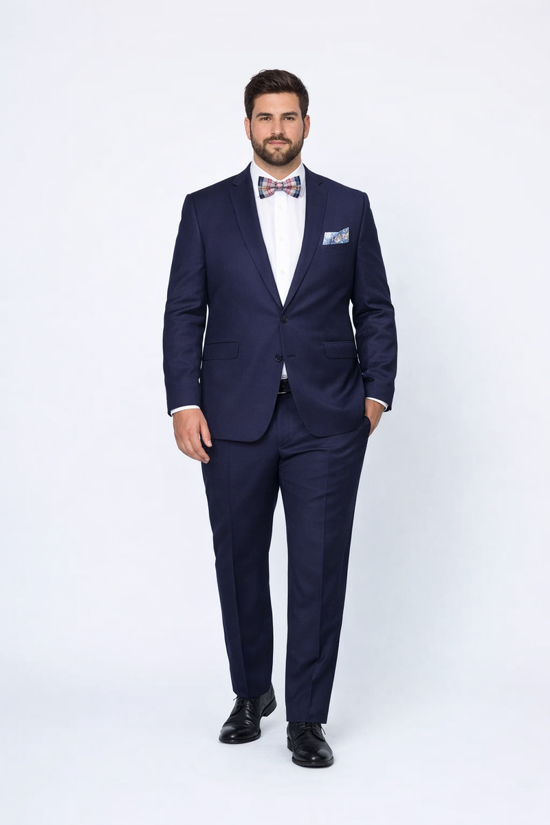 Mens Slim Fit 100% Wool Suit by Rossiman Rossi - Peak Lapel Jacket & Plum Tapered Pants