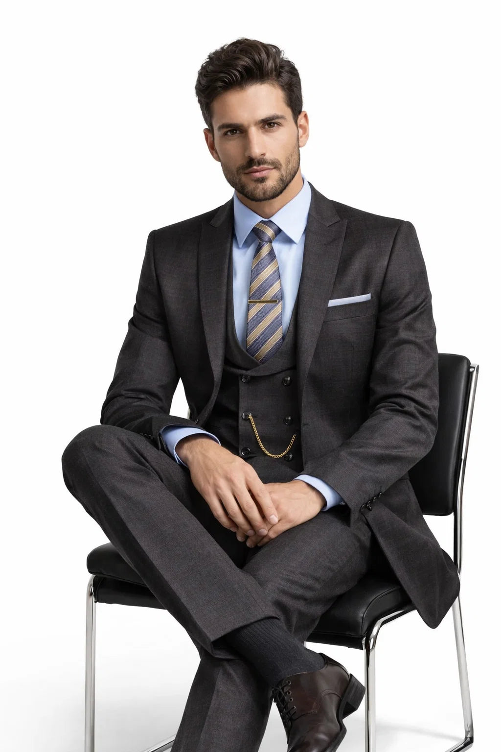 men-s-two-button-vintage-style-slim-fit-vested-plaid-black-suit