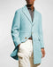 Men's Wool Car Coat Baby Blue Topcoat - AlbertoNardoniStore