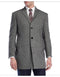 Men's Wool Car Coat Black Gray Topcoat - AlbertoNardoniStore