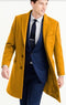 Men's Wool Car Coat Gold Topcoat - AlbertoNardoniStore