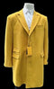 Men's Wool Car Coat Yellow Topcoat - AlbertoNardoniStore