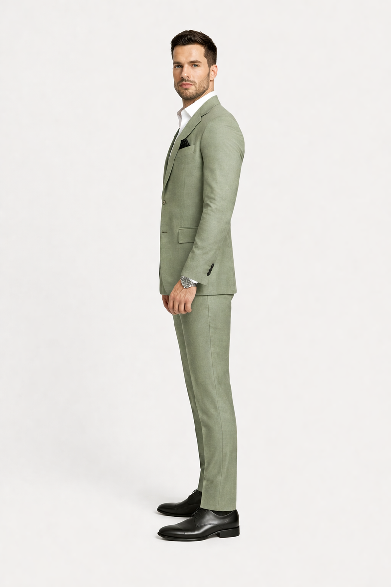 Men Sage Light Green Suit