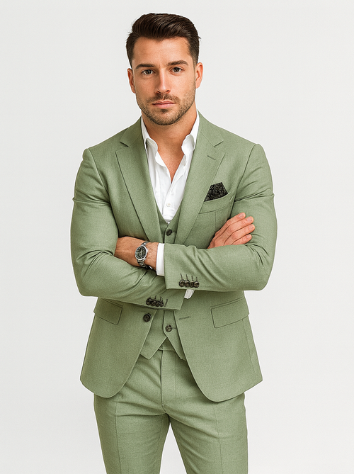 Men Sage Light Green Suit