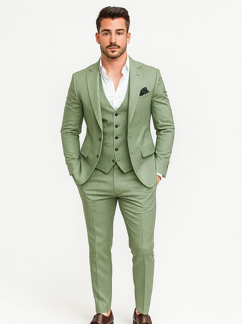 Men Sage Light Green Suit