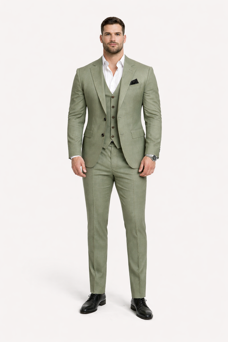 Men Sage Light Green Suit