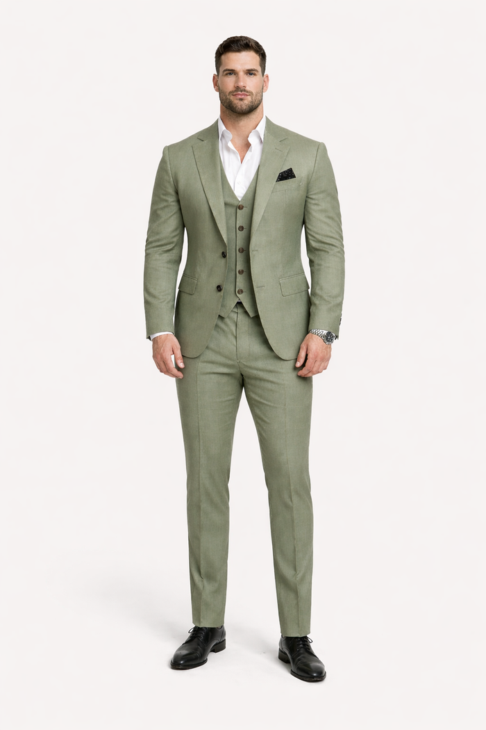 Men Sage Light Green Suit