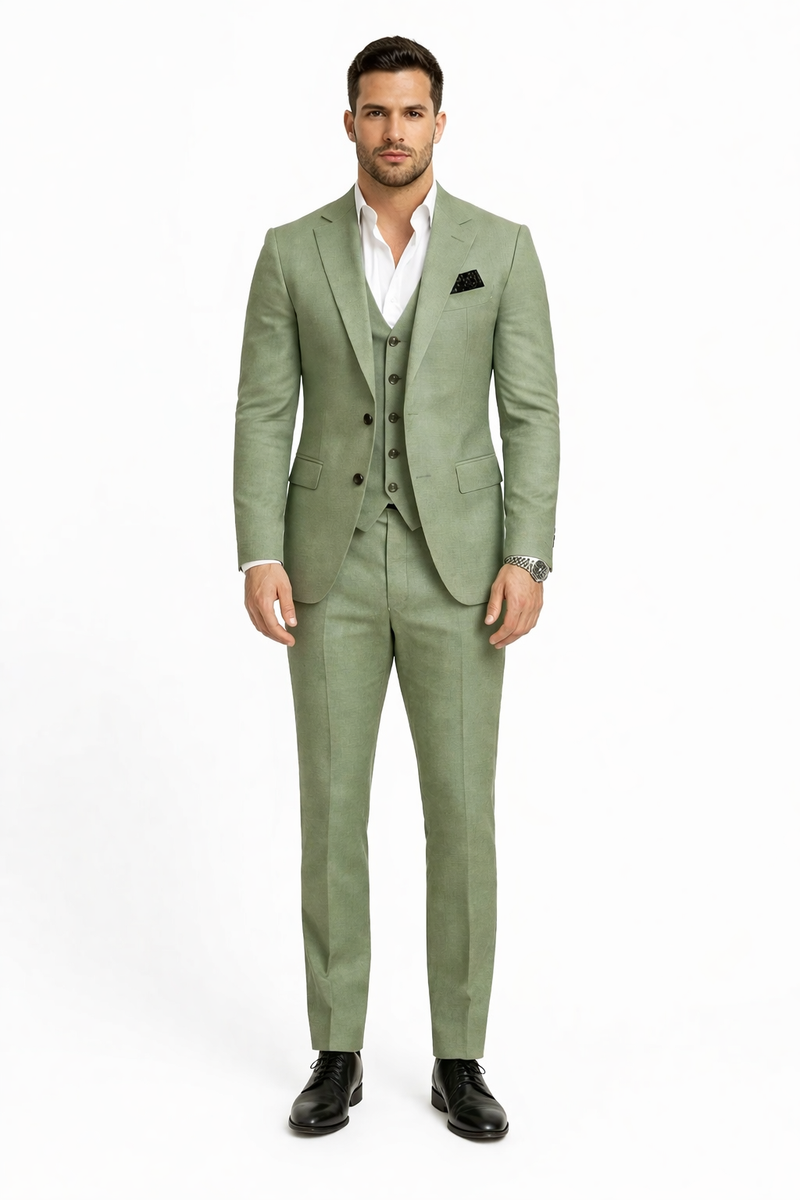 Men Sage Light Green Suit