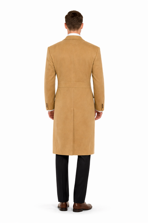 Men Tan Color Overcoat