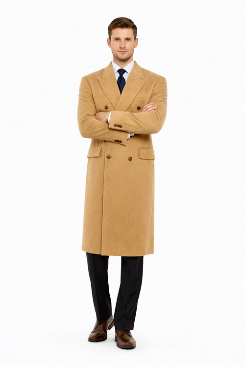Men Tan Color Overcoat