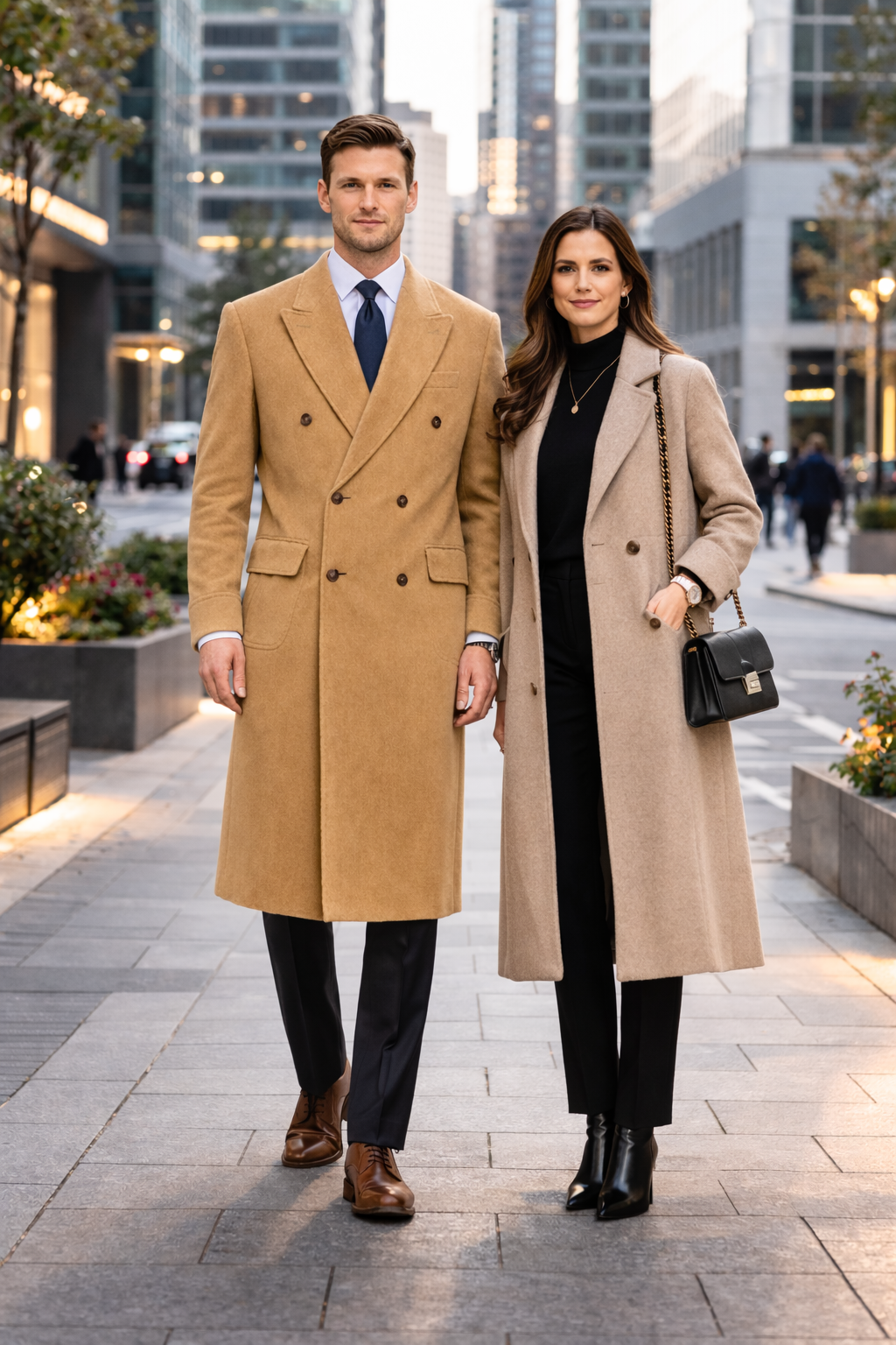 Men Tan Color Overcoat