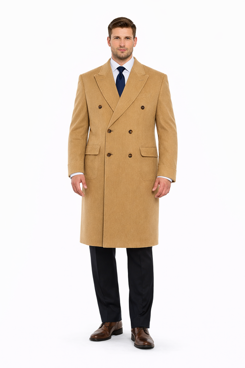 Men Tan Color Overcoat