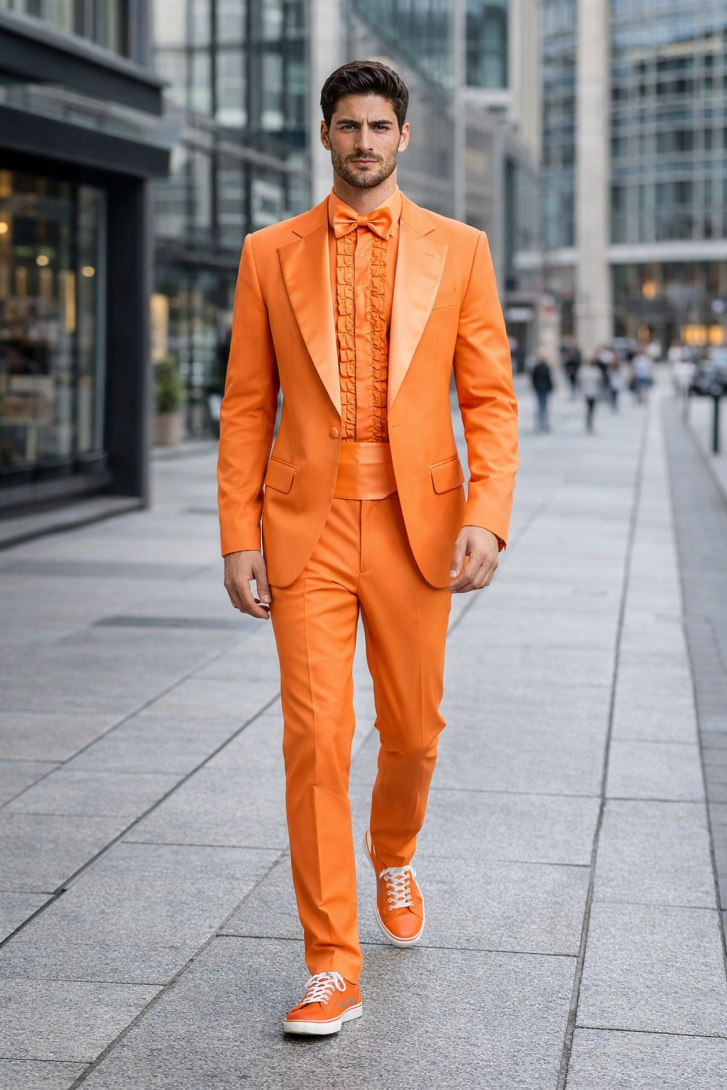 Men Tuxedo Blue and Orange
