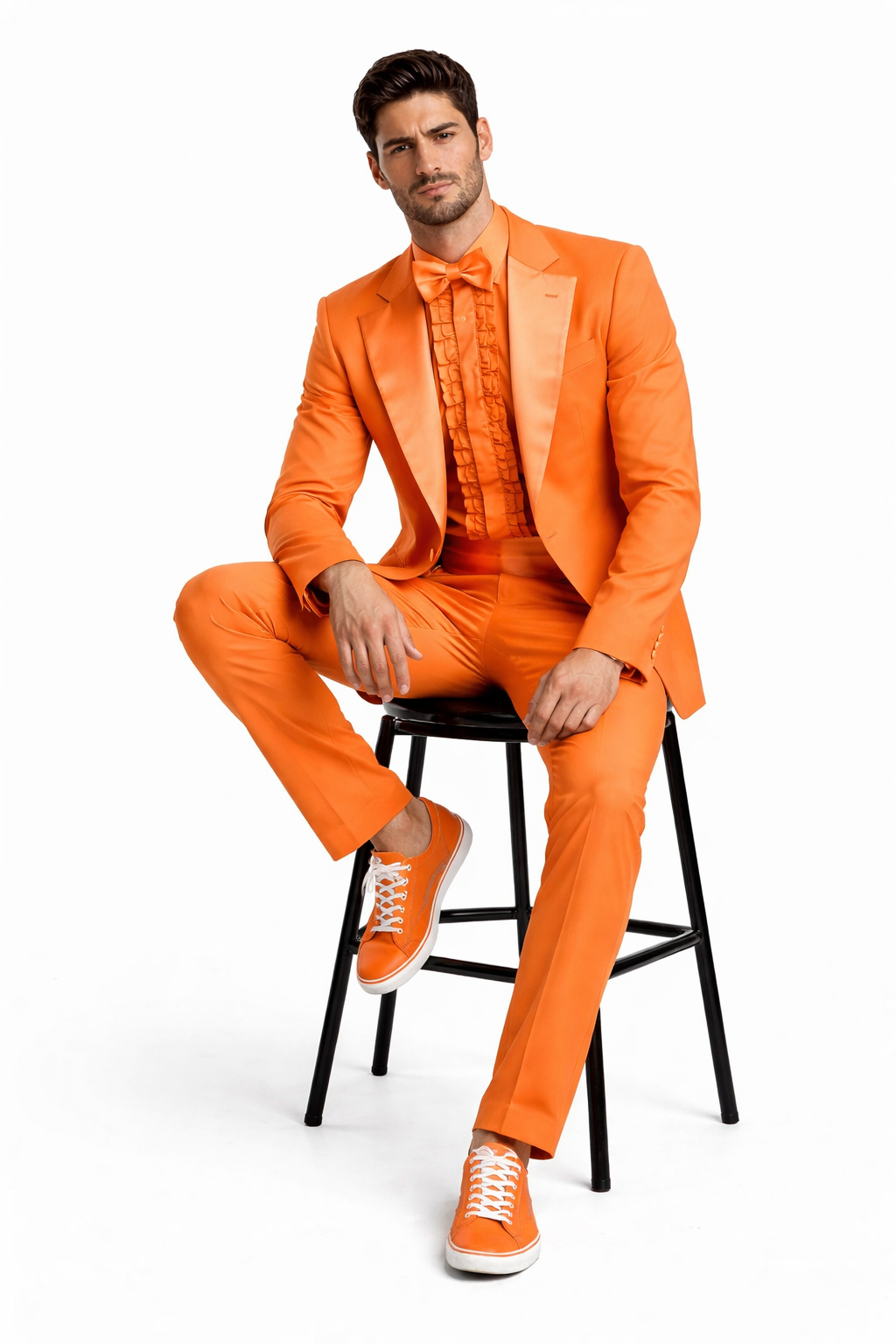 Men Tuxedo Blue and Orange