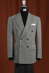 Men’s Modern Fit Houndstooth Blazer – Black & White 100% Wool