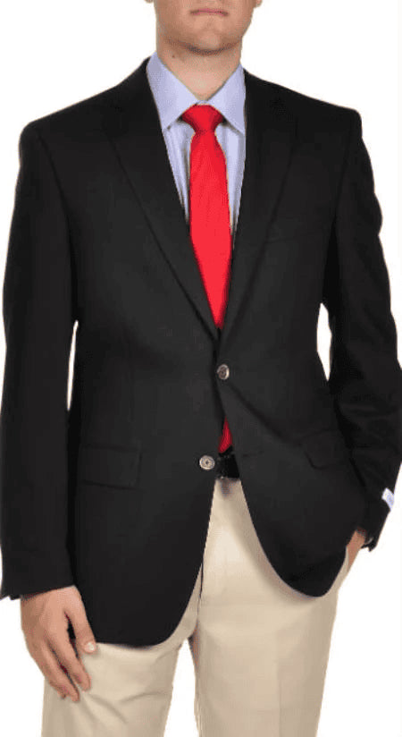 Wholesale Mens Jackets - Wholesale Blazer - "Black Two Button Mabin Blazer