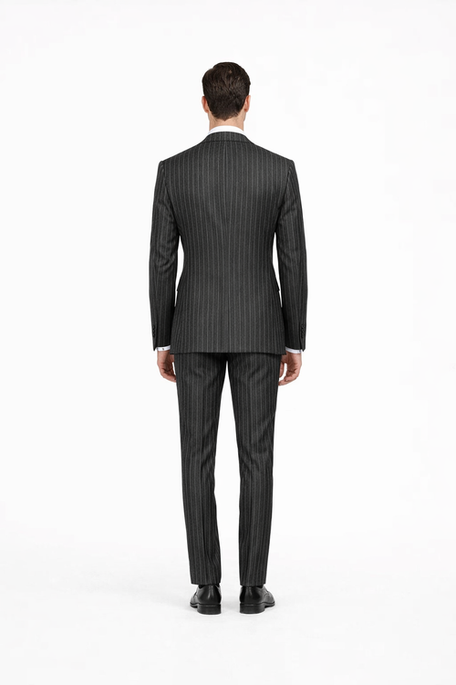 Mens 2 button Gangster Pinstripe Suit in Black & White