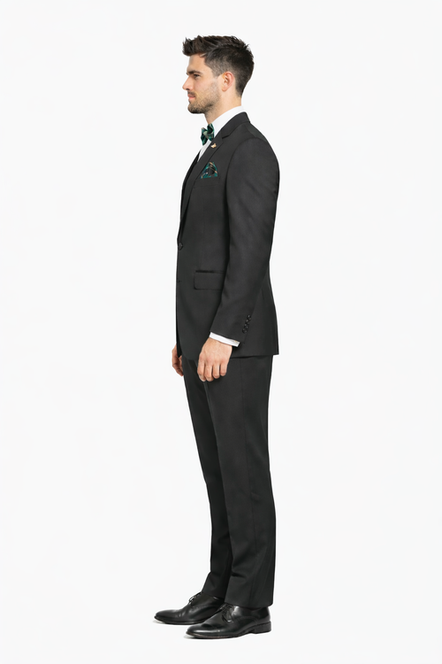 Mens 2 Button Modern Fit Vested Wool Suit in Olive