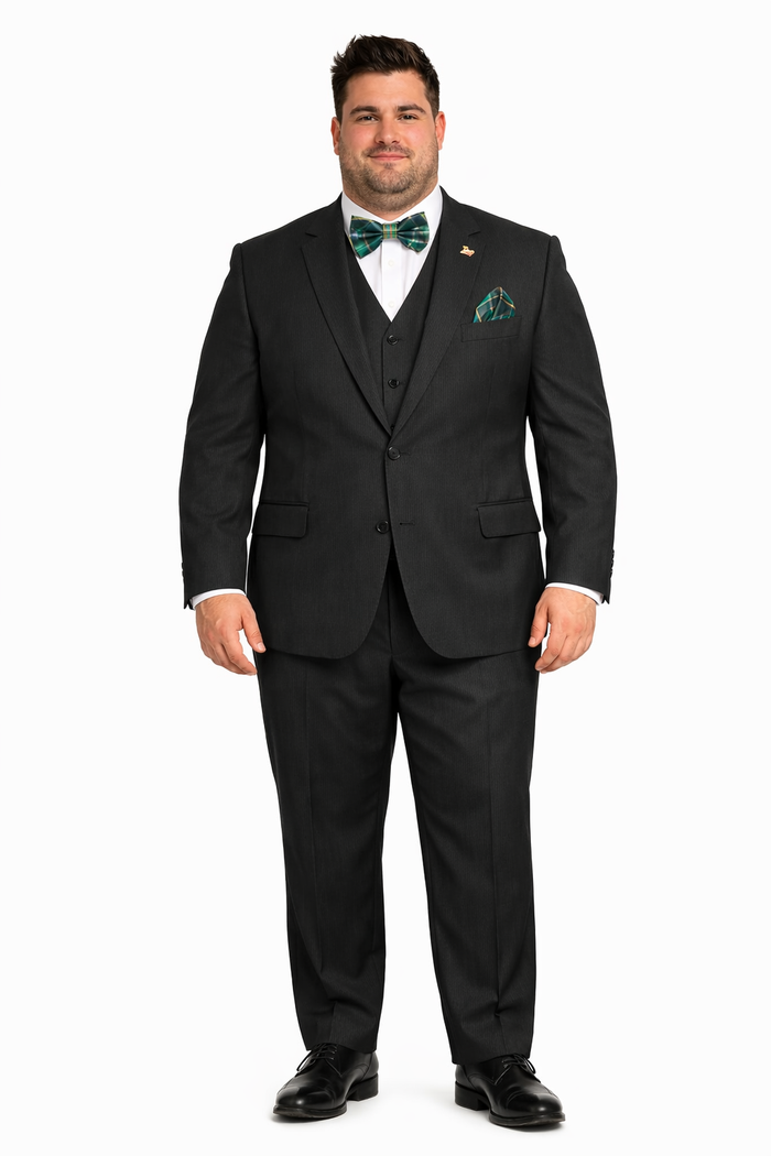 Mens 2 Button Modern Fit Vested Wool Suit in Olive