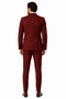 Mens 2 Button Vested 3 Piece Gangster Bold Pinstripe Suit in Burgundy