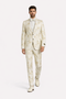 Mens 2 Button White with Gold Foil Floral Paisley Prom and Wedding Tuxedo