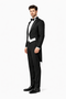 Mens 3pc Vested Classic  6 button Tail Tuxedo in Black