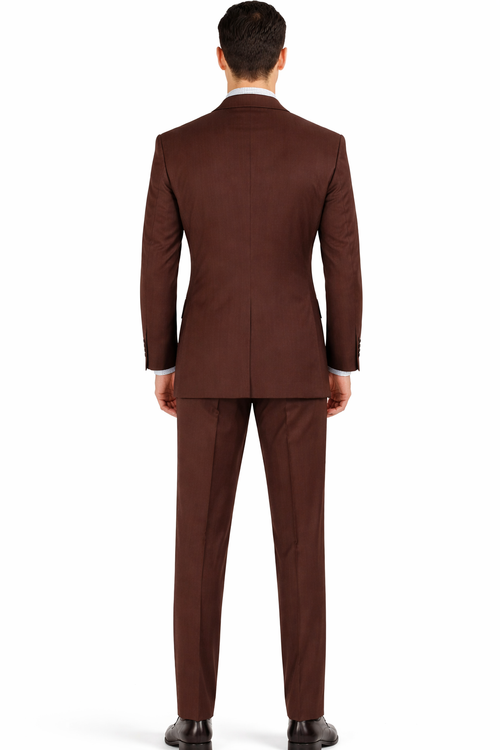 Men's 6 on 3 Style Brown Double Breasted Suit with Wide Leg Pleated Pants, Classic Formal 2 Piece Dress Suit Set | Alberto Nardoni Men's 6 on 3 Style Brown Double Breasted Suit with Wide Leg Pleated Pants, Classic Formal 2 Piece Dress Suit Set | Alberto Nardoni