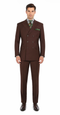 Men’s 6 on 3 Style Brown Double Breasted Suit with Wide Leg Pleated Pants, Classic Formal 2 Piece Dress Suit Set