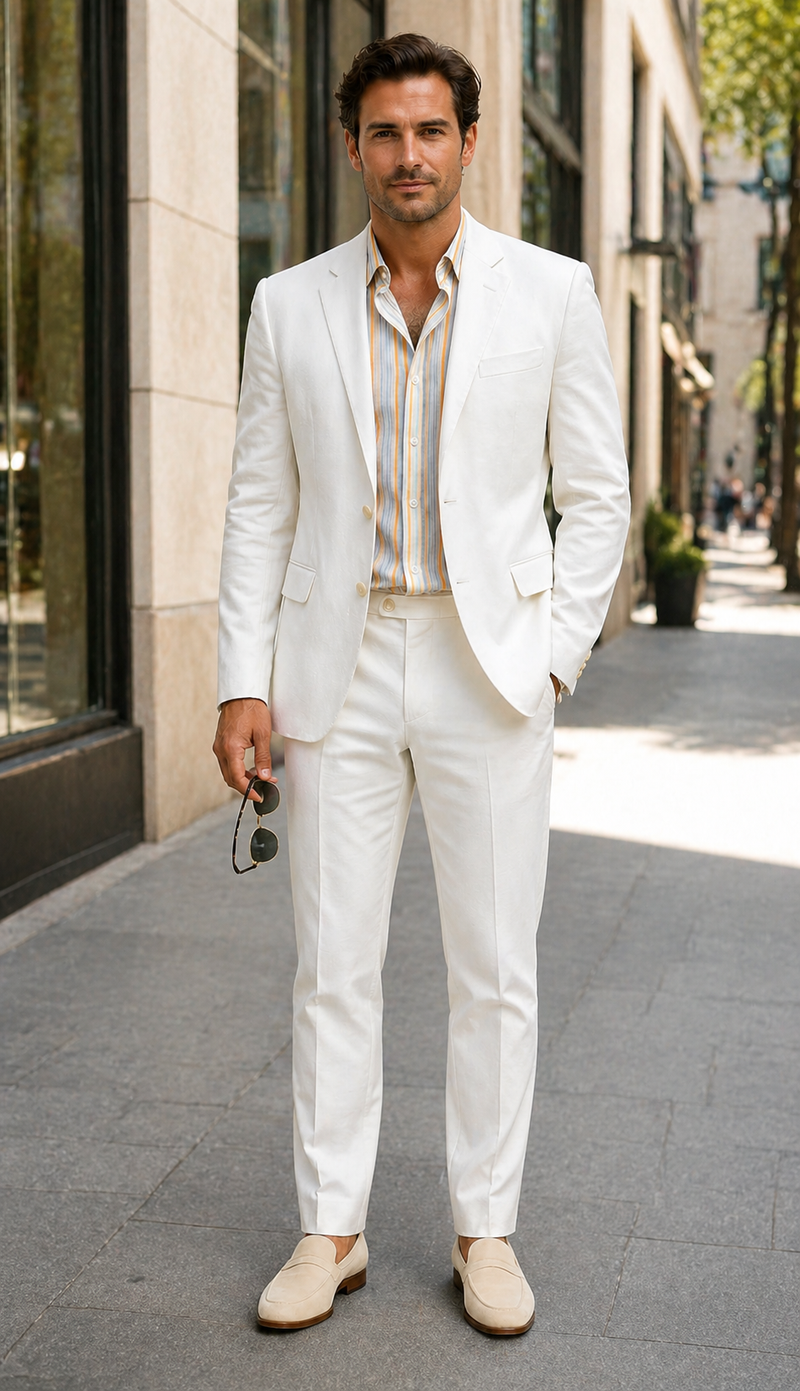 Men's Beach Wedding Attire Suit Menswear White $199
