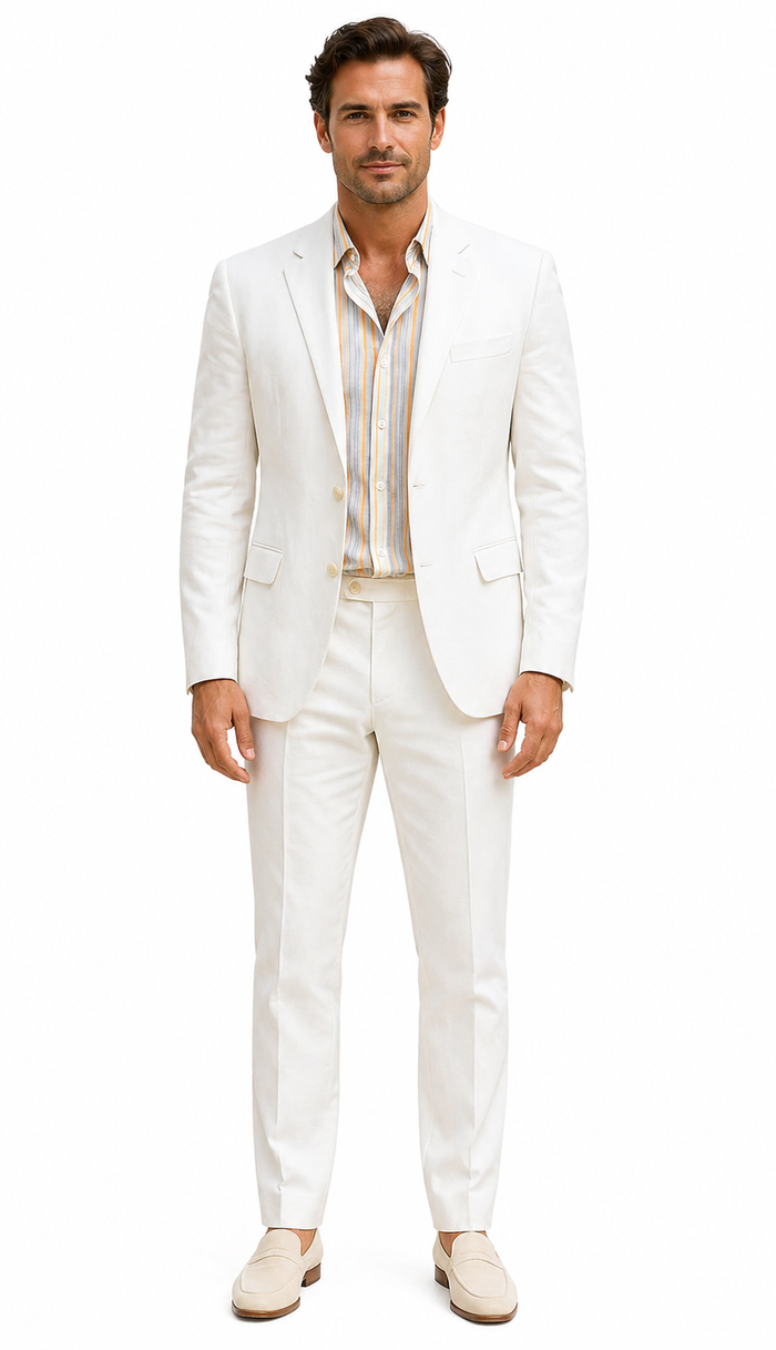 Men's Beach Wedding Attire Suit Menswear White $199