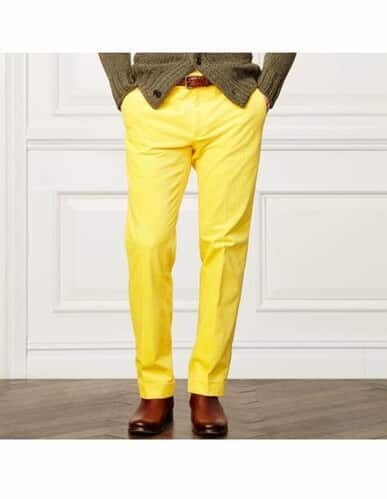 Mens Big and Tall Linen Pants -Yellow Linen Dress Slack