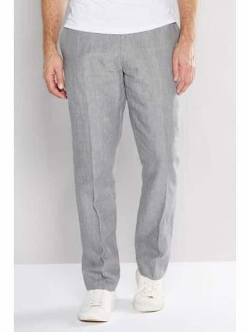 Mens Big and Tall Linen Pants -Grey Linen Dress Slack