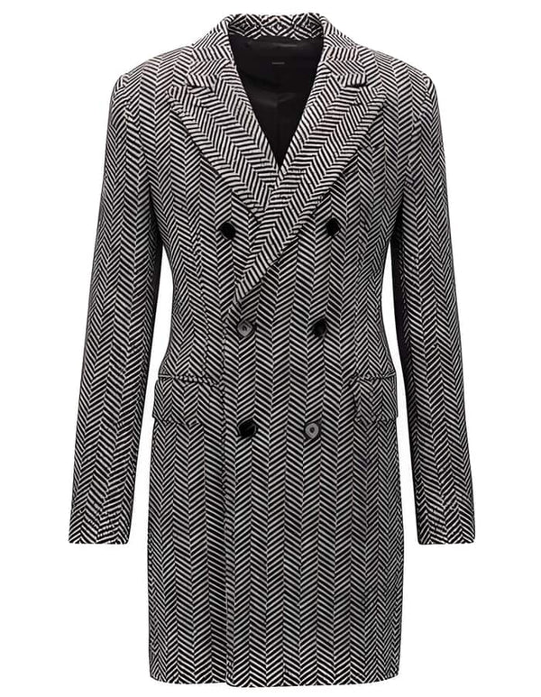 Mens Peacoat For Winter and Fall - Wool Fabric - Gray Coat