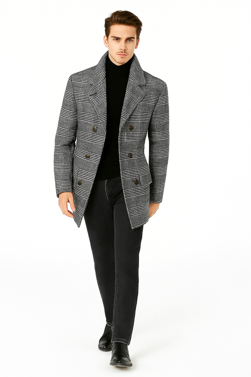 Mens Big and Tall Peacoat - Big and Tall Overcoats - Wool Peacoat
