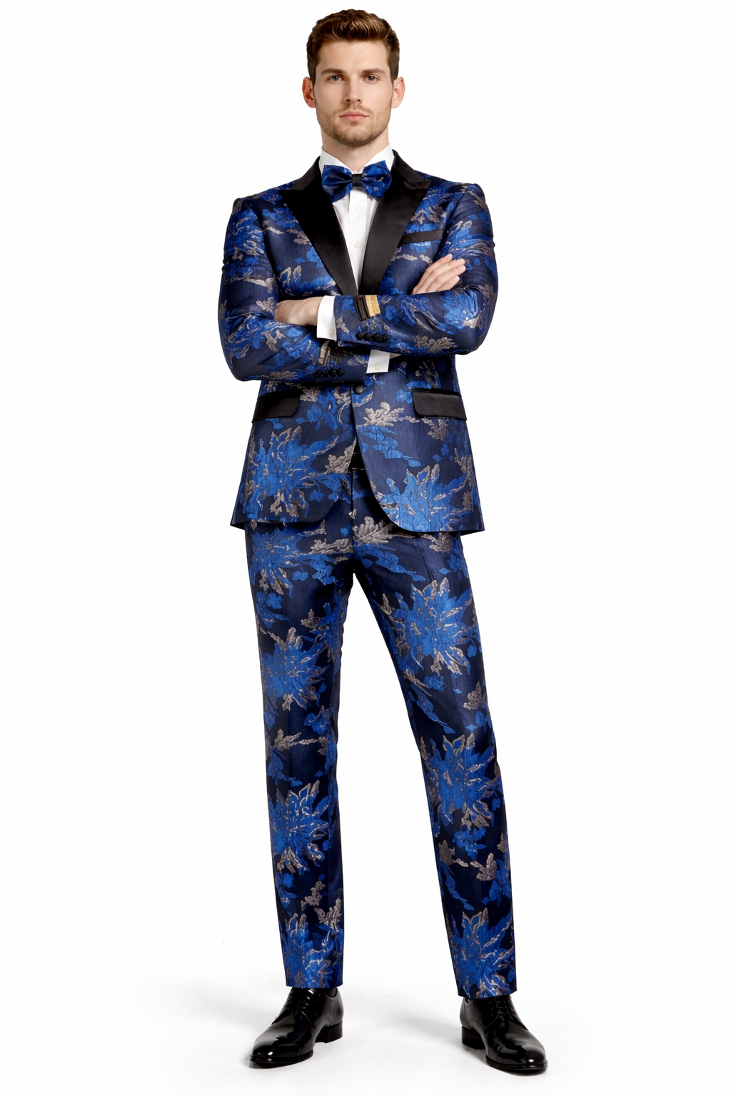 Mens Big and Tall Tuxedo -Royal Blue and Gold Tuxedo