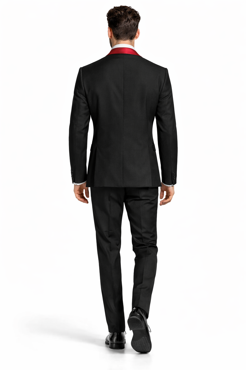 Holiday Suit - Christmas Suit - Christmas Blazer Men's Black And Red Two Toned Tuxedo Suit - Red Tuxedo