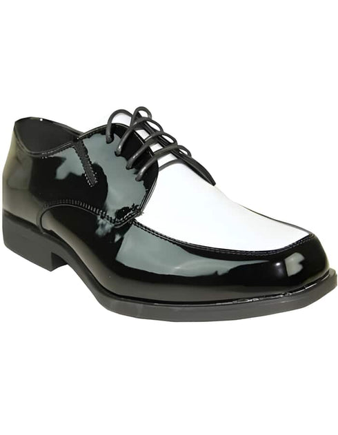 Men's Black and White Vangelo Tuxedo Shoes