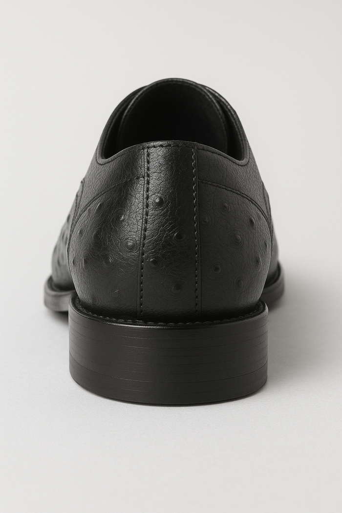 Carrucci Ostrich Embossed Cap Toe Single Monk Strap