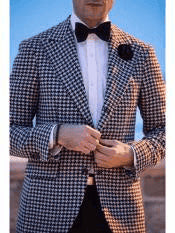 Mens Black Checkered Blazer - AlbertoNardoniStore