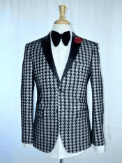 Mens Black Checkered Blazer - AlbertoNardoniStore