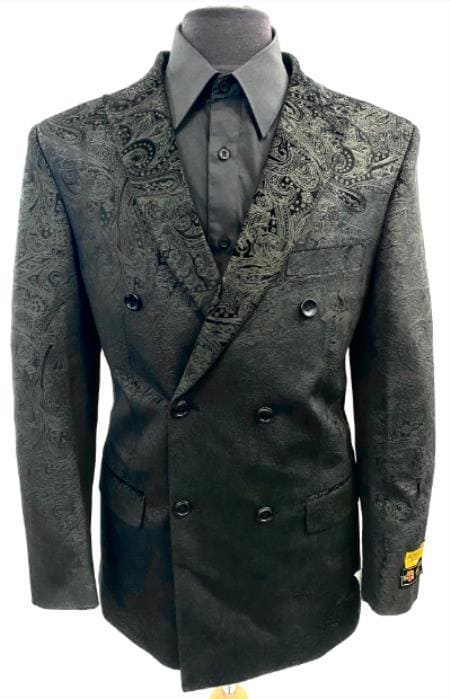 Mens Black Double Blazer - AlbertoNardoniStore