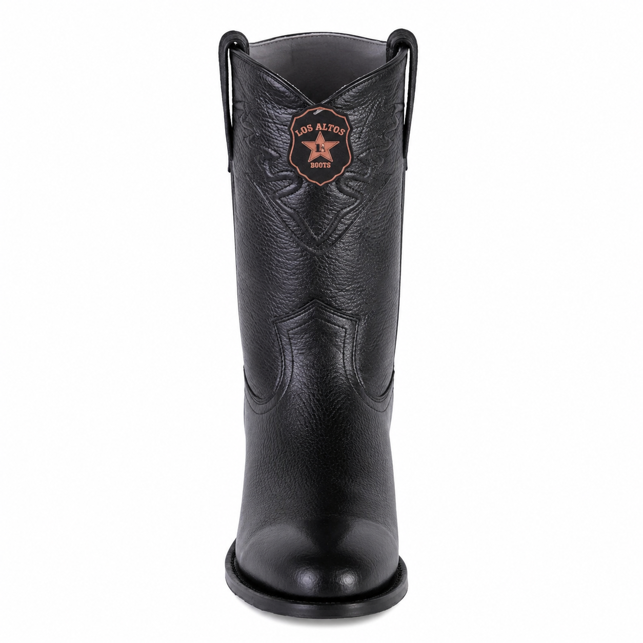 Men's Black Elk Leather Cowboy Boots - Los Altos Roper Dress Boots