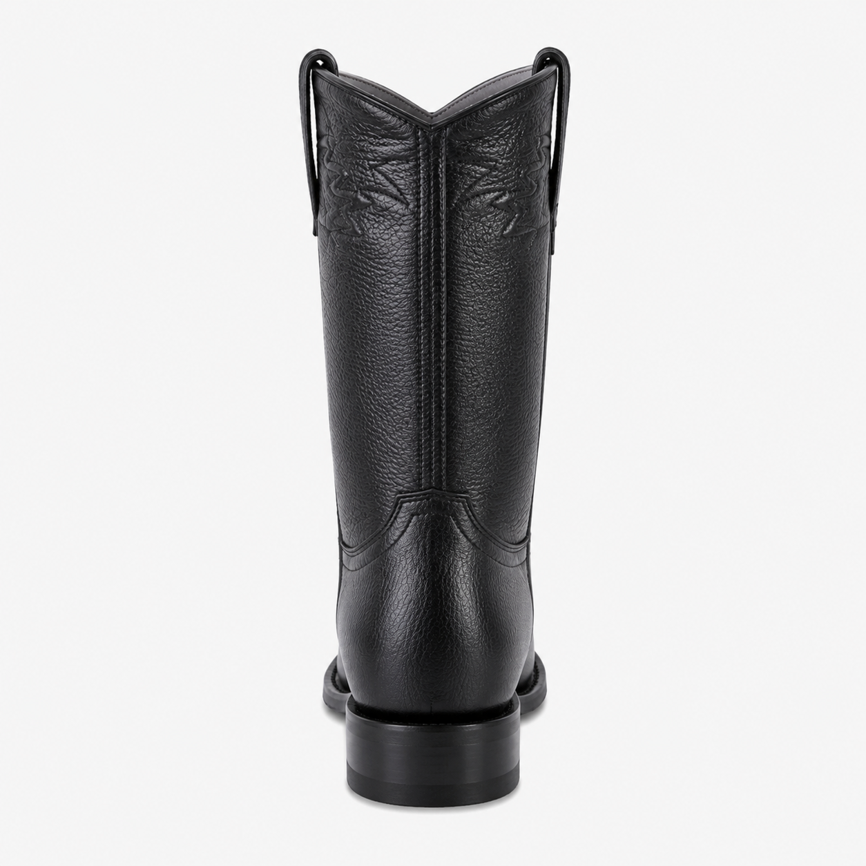 Men's Black Elk Leather Cowboy Boots - Los Altos Roper Dress Boots