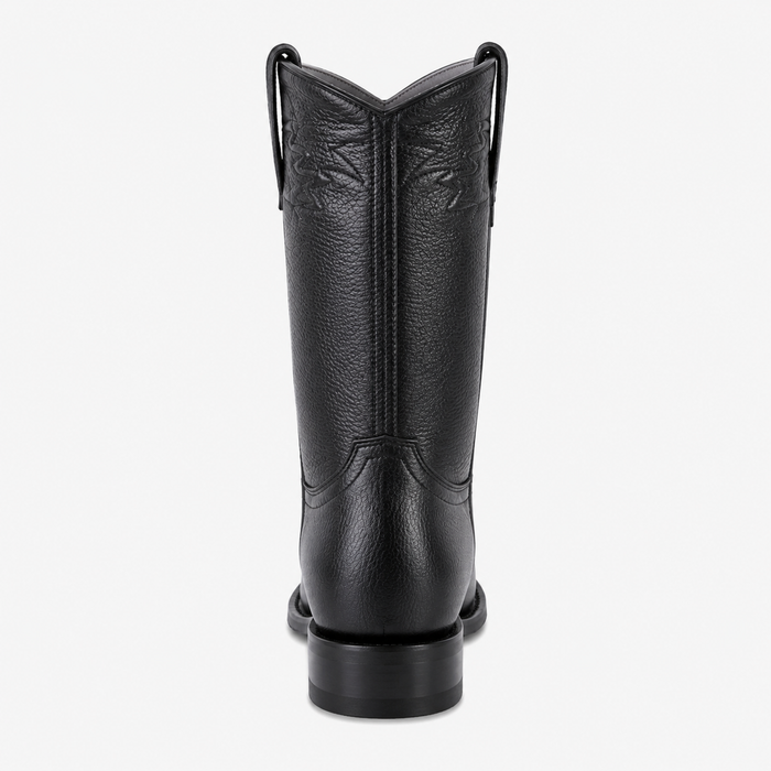 Men's Black Elk Leather Cowboy Boots - Los Altos Roper Dress Boots