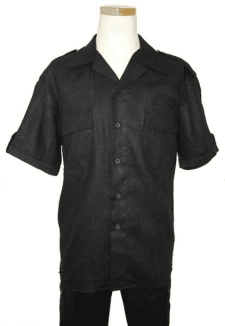 Mens Black Linen Suit - AlbertoNardoniStore