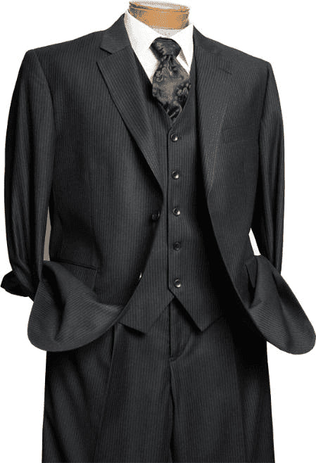 Mens Black on Black Suit - AlbertoNardoniStore