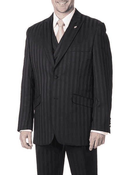 Mens Black on Black Suit - AlbertoNardoniStore