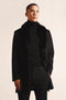 Men Black Overcoat With Fur Collar Wool Topcoats